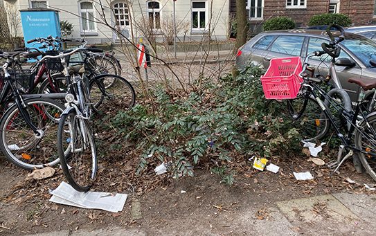 Felicia Fein mit langen, blonden Haaren, vor der Alster stehend.