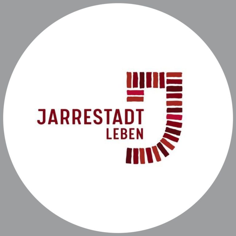 Logo von Jarrestadt Leben mit stilisiertem "J" und modernen Schriftzügen.
